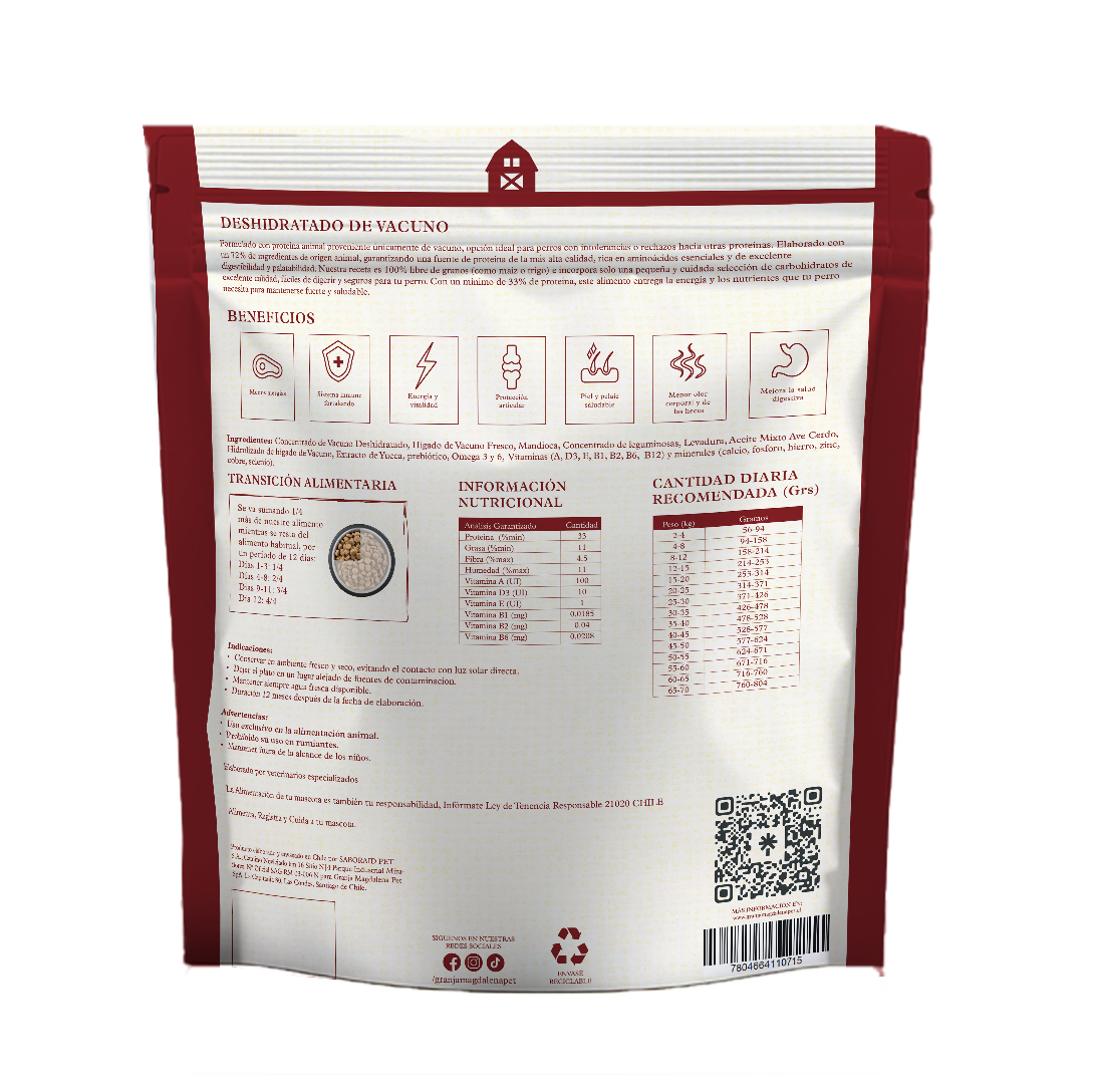 Deshidratado de vacuno 6 Kg