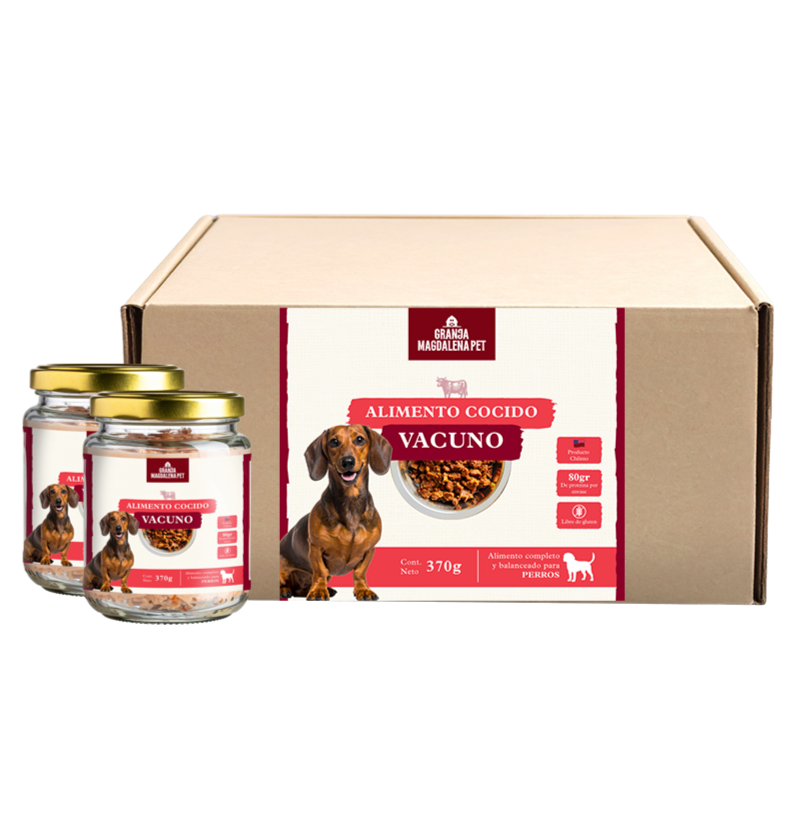 Pack Alimento Cocido Vacuno y Pescado | 6 unidades