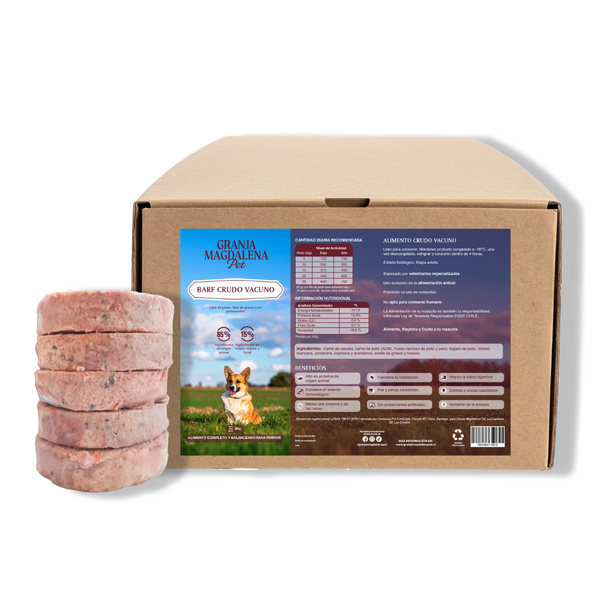 Alimento Crudo Barf Vacuno 3 Kg