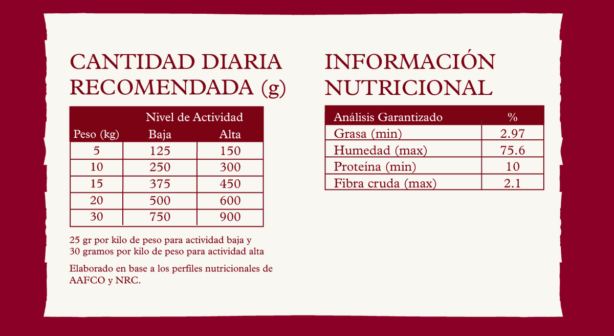 Alimento Semi Cocido Vacuno 3 Kg